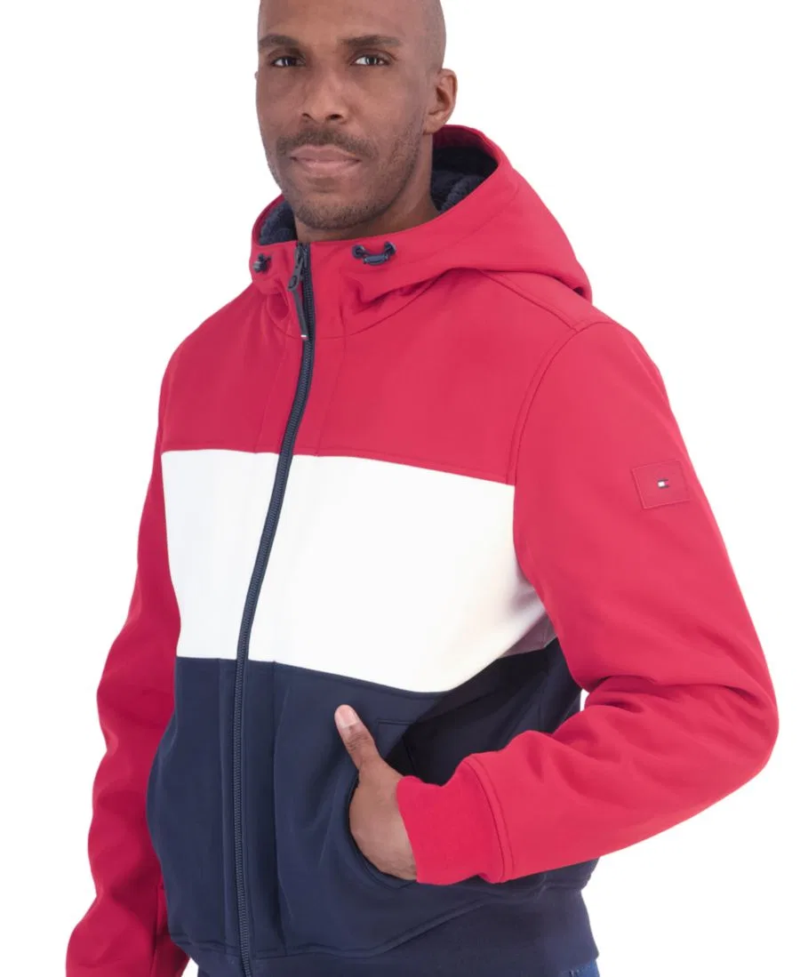 Куртка-бомбер с подкладкой из шерпы, с капюшоном Tommy Hilfiger, Navy/White/Red — фото 3