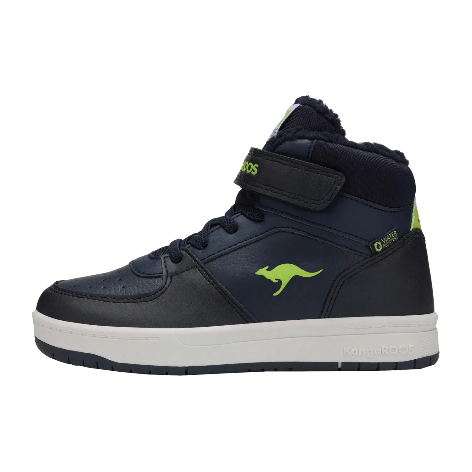 Детские зимние кроссовки водонепроницаемые KangaROOS, Dark Navy/Lime