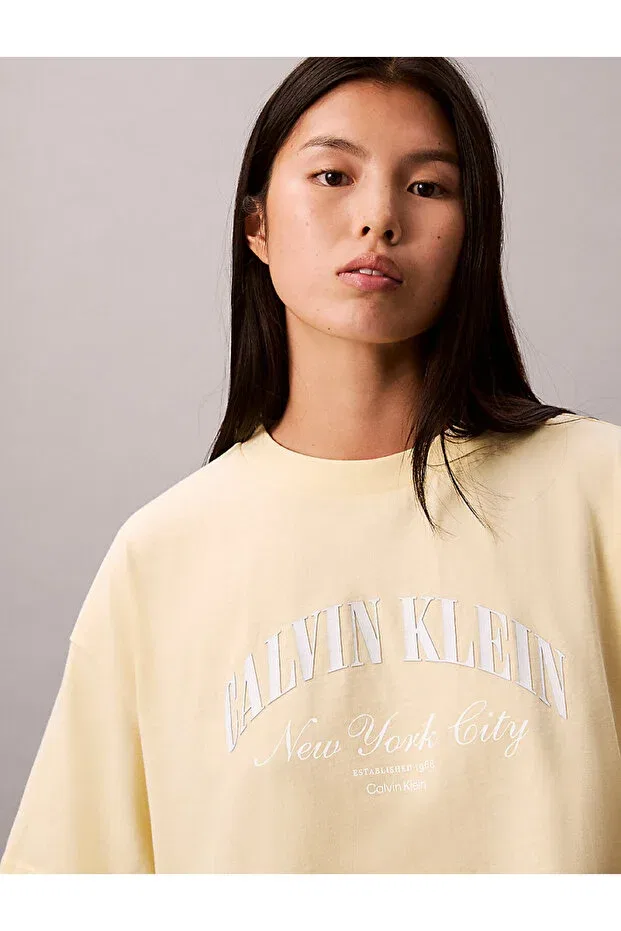 Женская хлопковое укороченное футболка Calvin Klein, White — фото 2