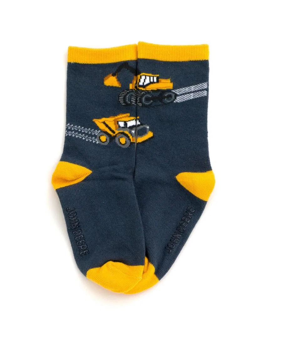 Комплект носков с нескользящей подошвой John Deere, Green Dark Gray Yellow — фото 2