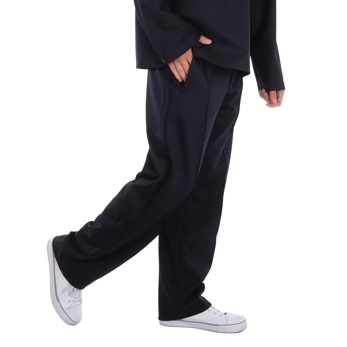 Брюки из шерстяной ткани с диагональным переплетением Wool-Blend Cloth Trousers Emporio Armani, Blu Navy — фото 2
