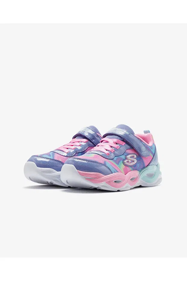 Детские кроссовки для девочек светящиеся Twi̇Sty glow - sorbet swi̇rl Skechers, Gravel/Multiple — фото 3