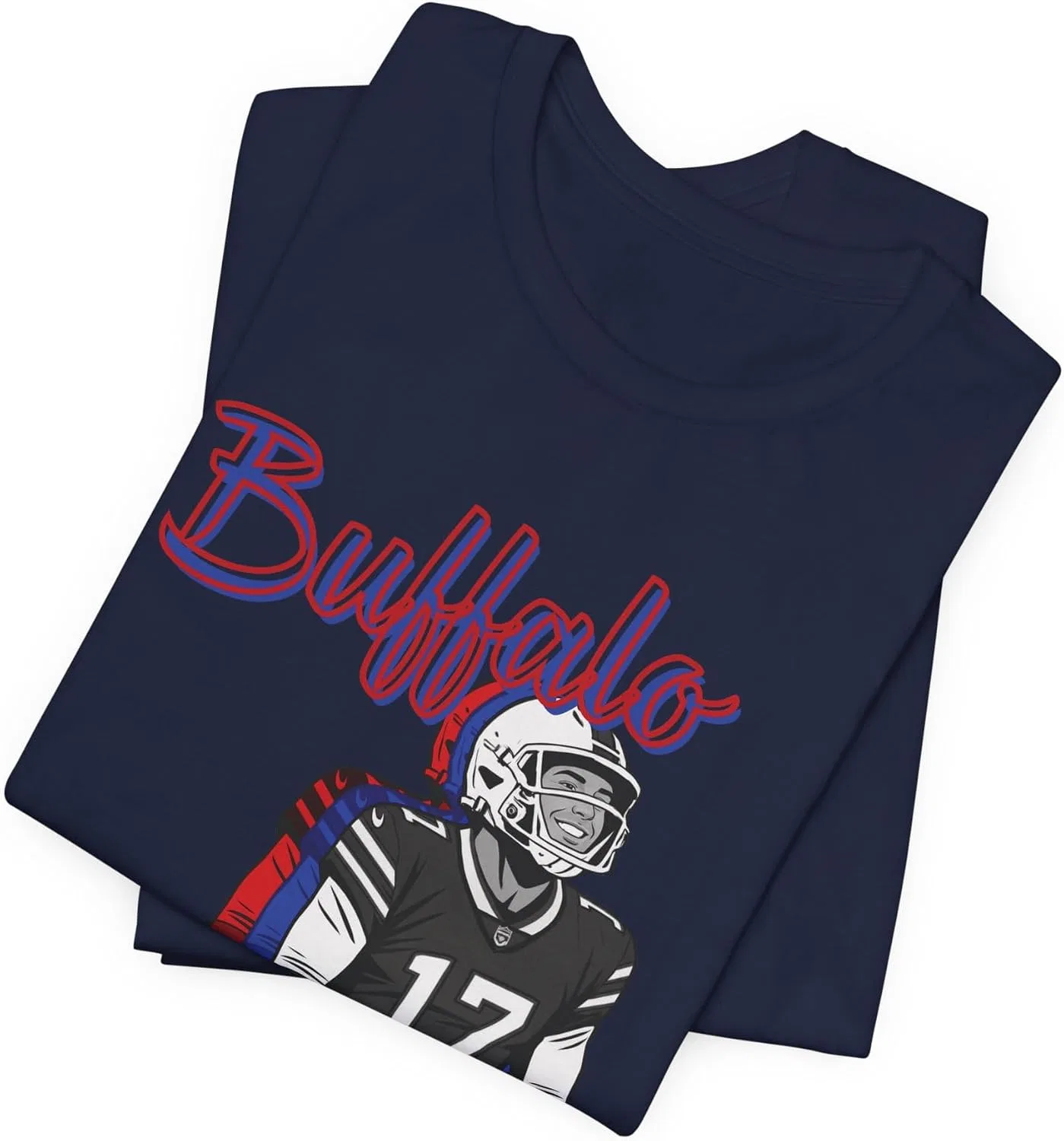 Мужская футболка с принтом Buffalo Football Fan Faith Shirt, Do Good Be Good Allen Tee, Inspirational Western NY Quarterback Fan Game Day Top, 716 Gift, тёмно-синий — фото 4