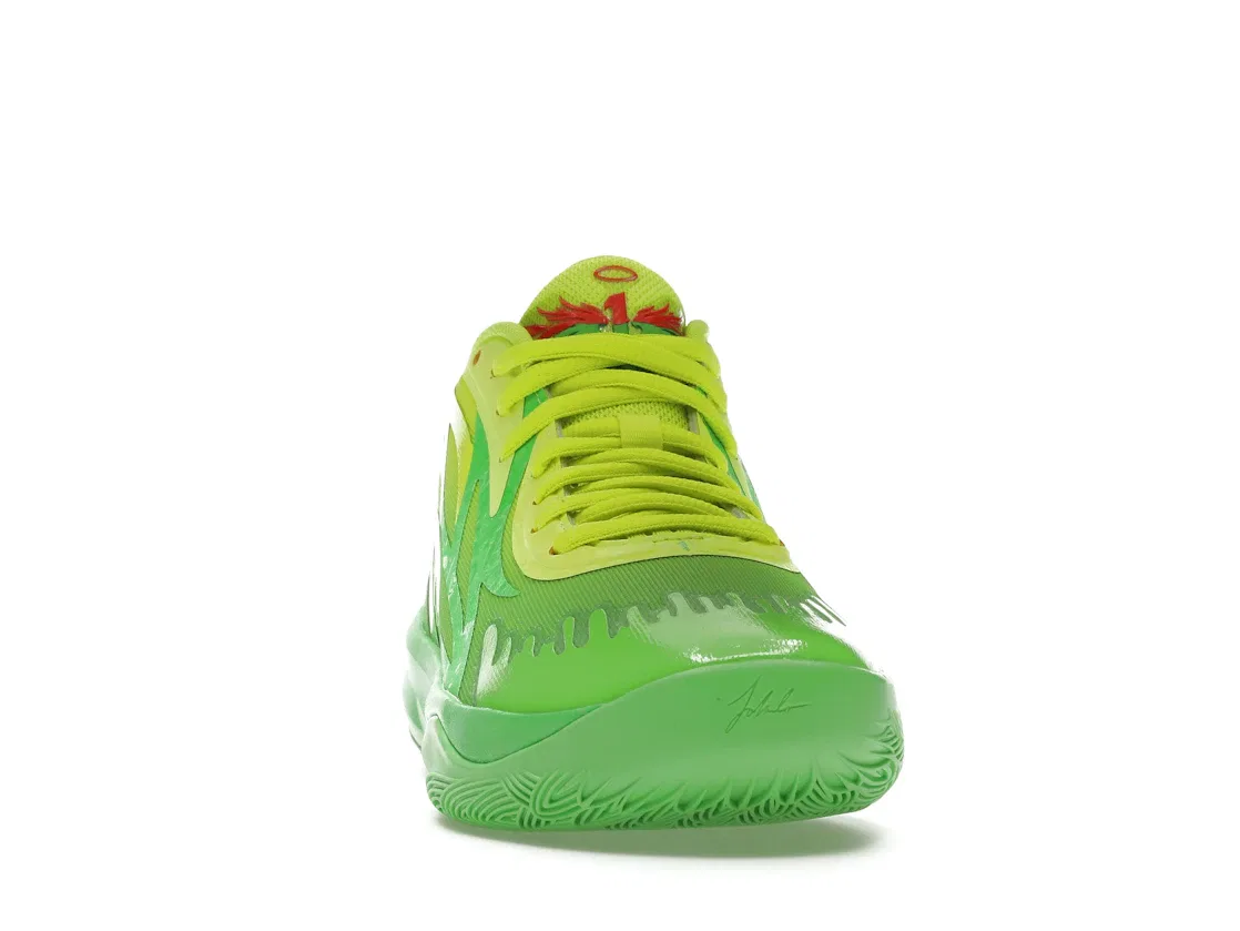 Детские кроссовки для мальчиков с принтом Puma LaMelo Ball MB.02 Puma, Lime Squeeze/Fluro Green — фото 2