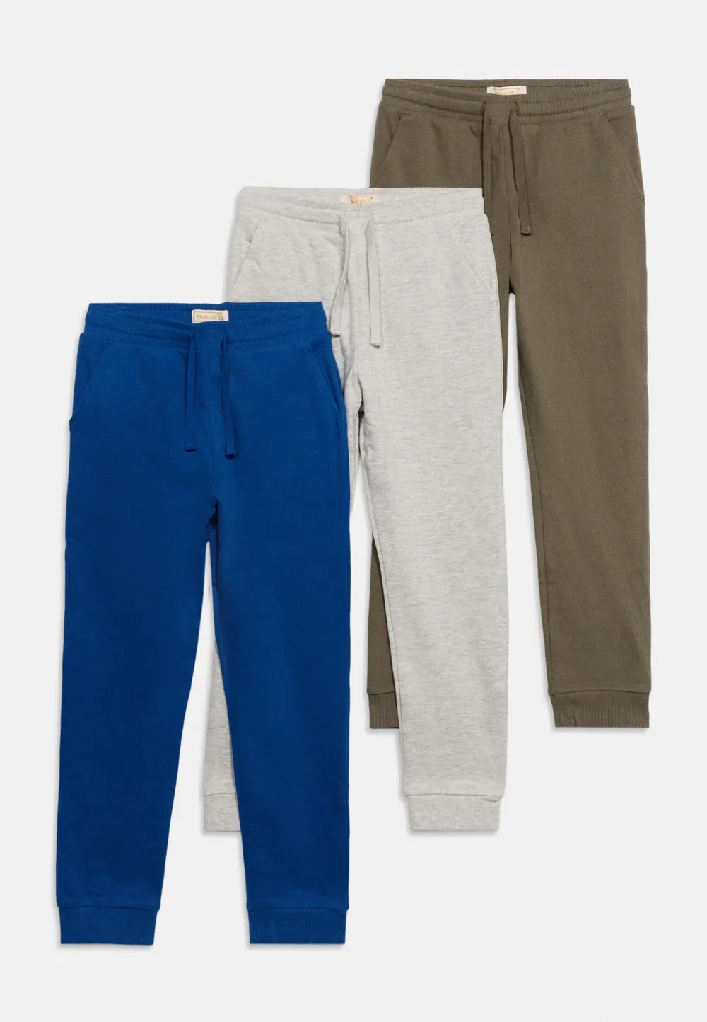 Комплект из 3 спортивных штанов Friboo By Zalando, Mottled Grey/Olive/Blue