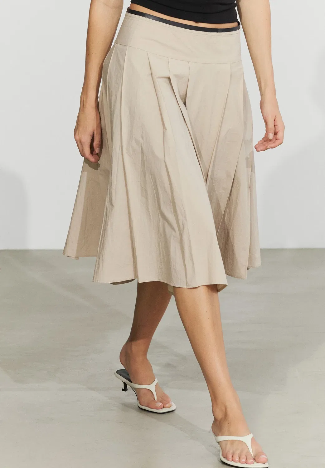 Юбка А-силуэта Massimo Dutti, Sand — фото 4