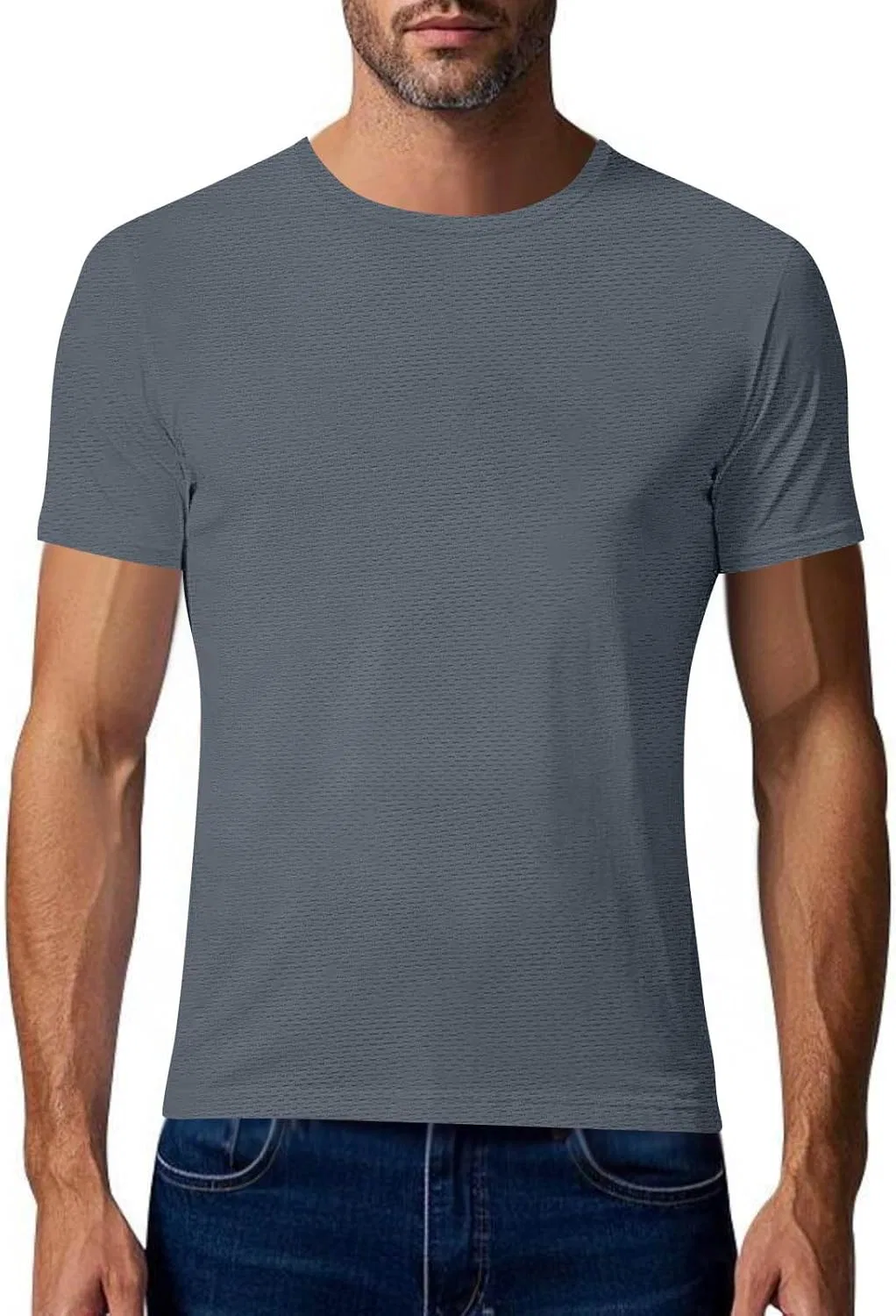 Мужская футболка с коротким рукавом хенли Generic, Dark Gray — фото 2