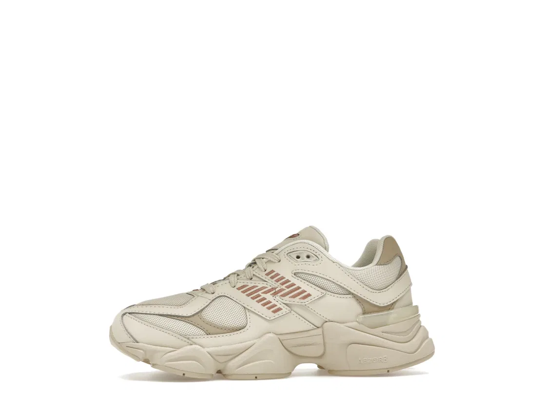 Детские кроссовки Lifestyle с мягкой амортизацией New Balance 9060, Bone/Maroon — фото 3