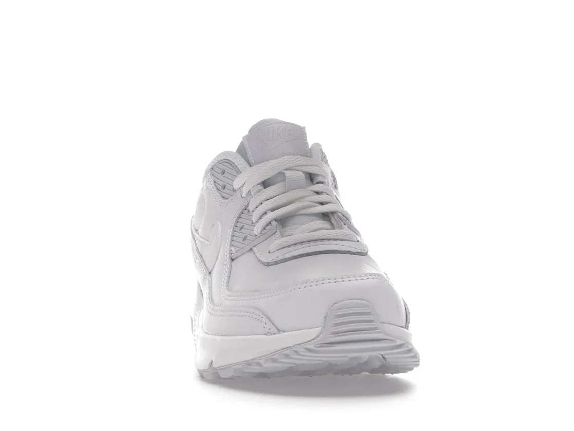 Детские кроссовки для мальчиков и девочек с белой расцветкой Nike Air Max 90 Recraft Nike, White/Metallic Silver-White-White — фото 2