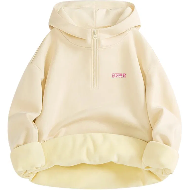Детский худи на флисе с капюшоном MINISO, Light Beige