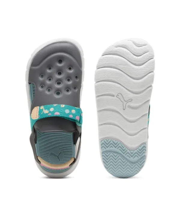 Сандалии Evolve Summer Camp ac ps, PUMA, серо-зелено-бирюзовые — фото 4