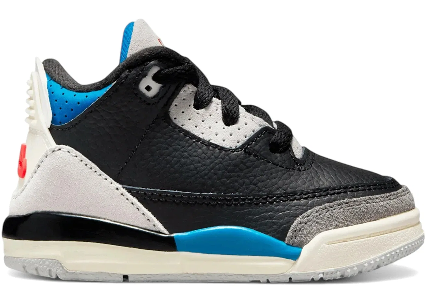 Детские кроссовки Lifestyle с ретро-дизайном Jordan 3 Retro OG Jordan, Black/Chile Red/Neutral Grey/Military Blue/Coconut Milk