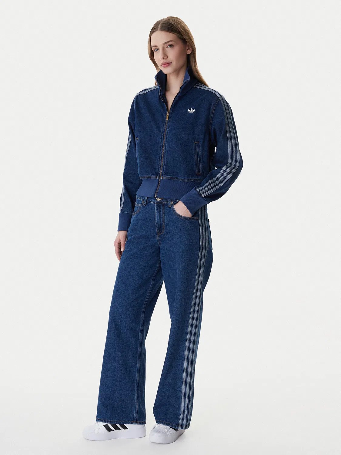Женские джинсы стандартного кроя Firebird Adidas, синий — фото 2