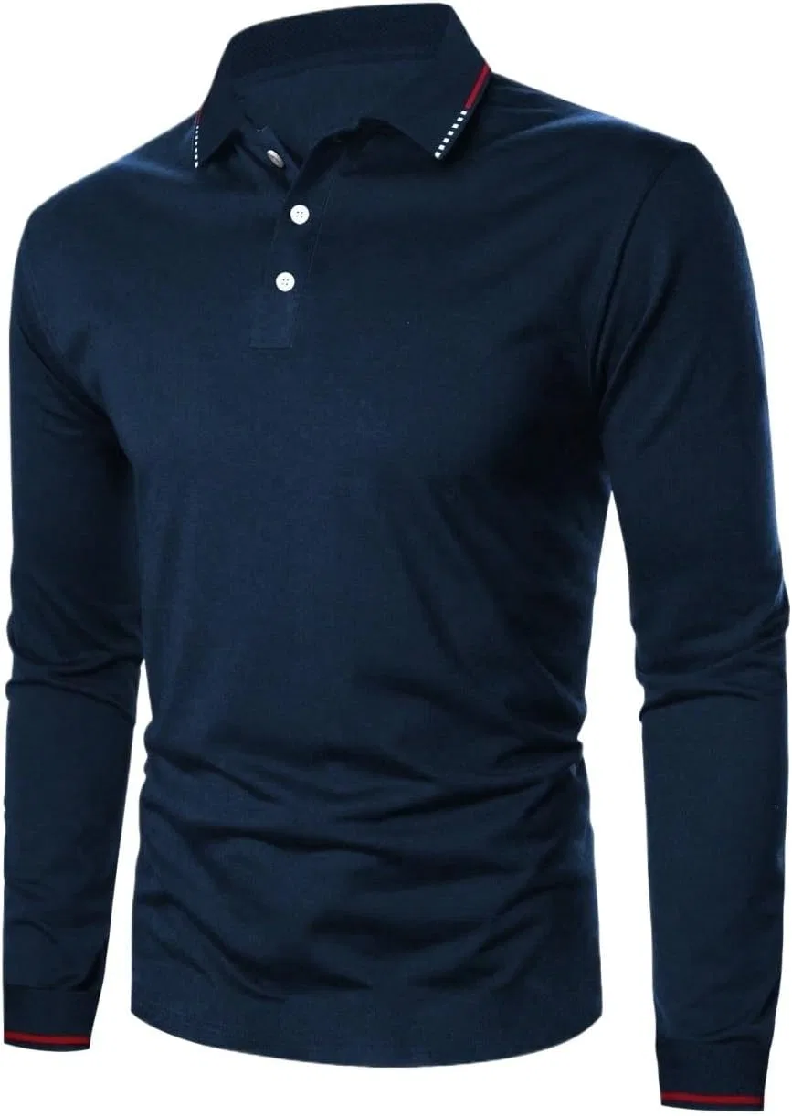 Мужская повседневная футболка с длинным рукавом, Navy Blue