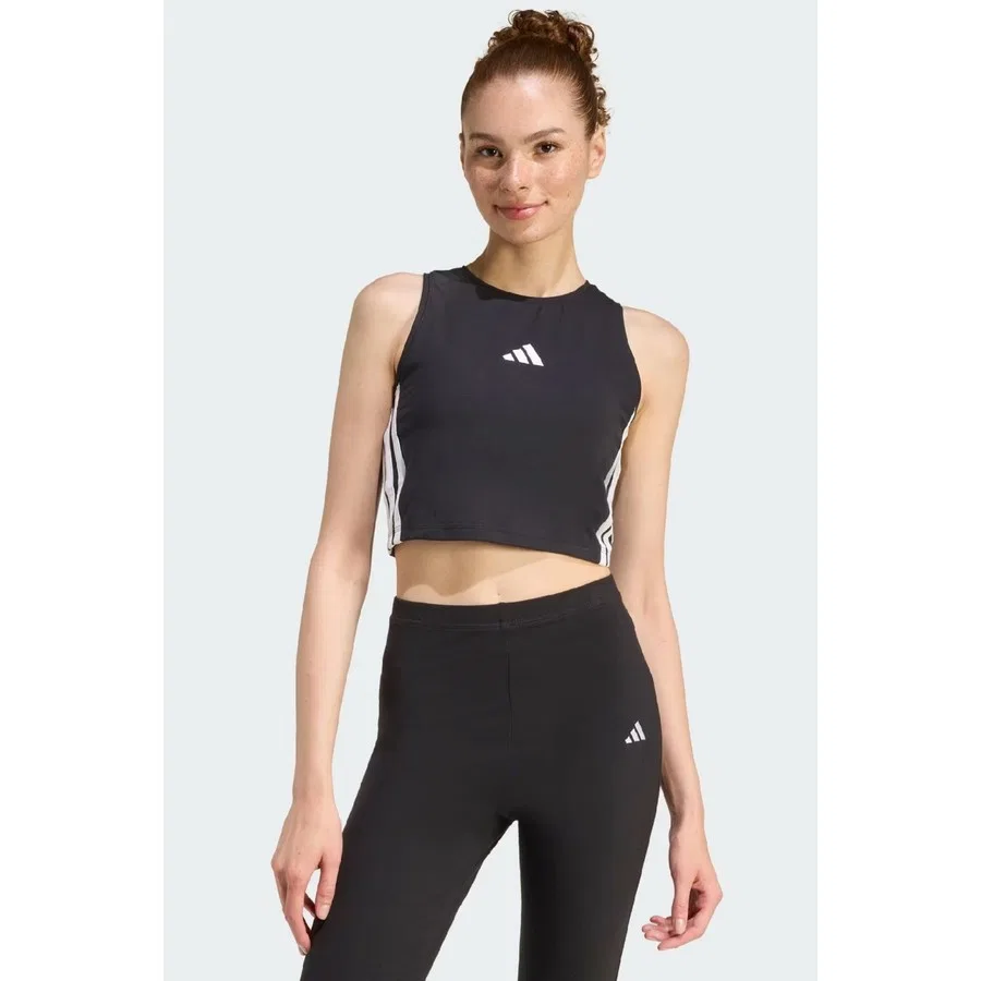 Спортивный топ с принтом adidas W 3S PAD TK BLACK, Черный