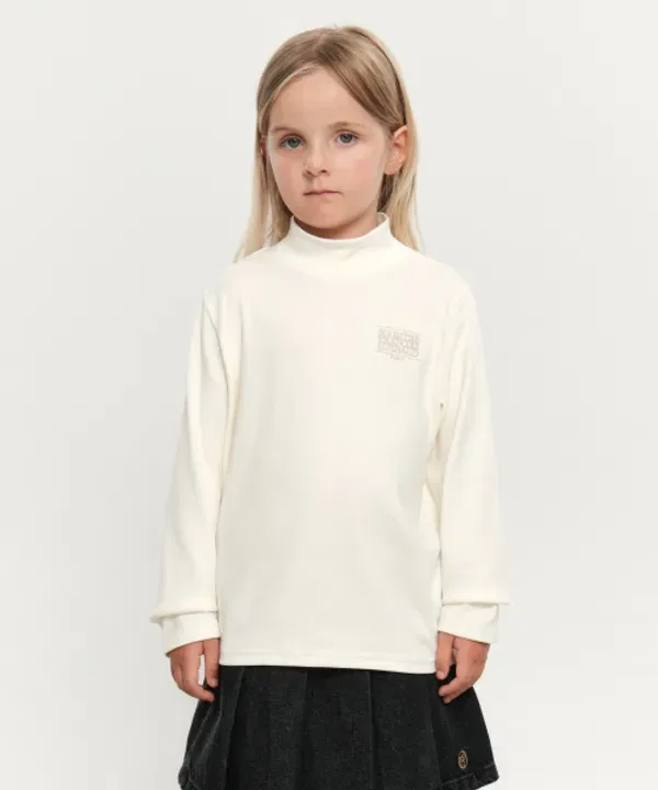 Футболка с длинным рукавом классический логотип Marithé Kids, айвори