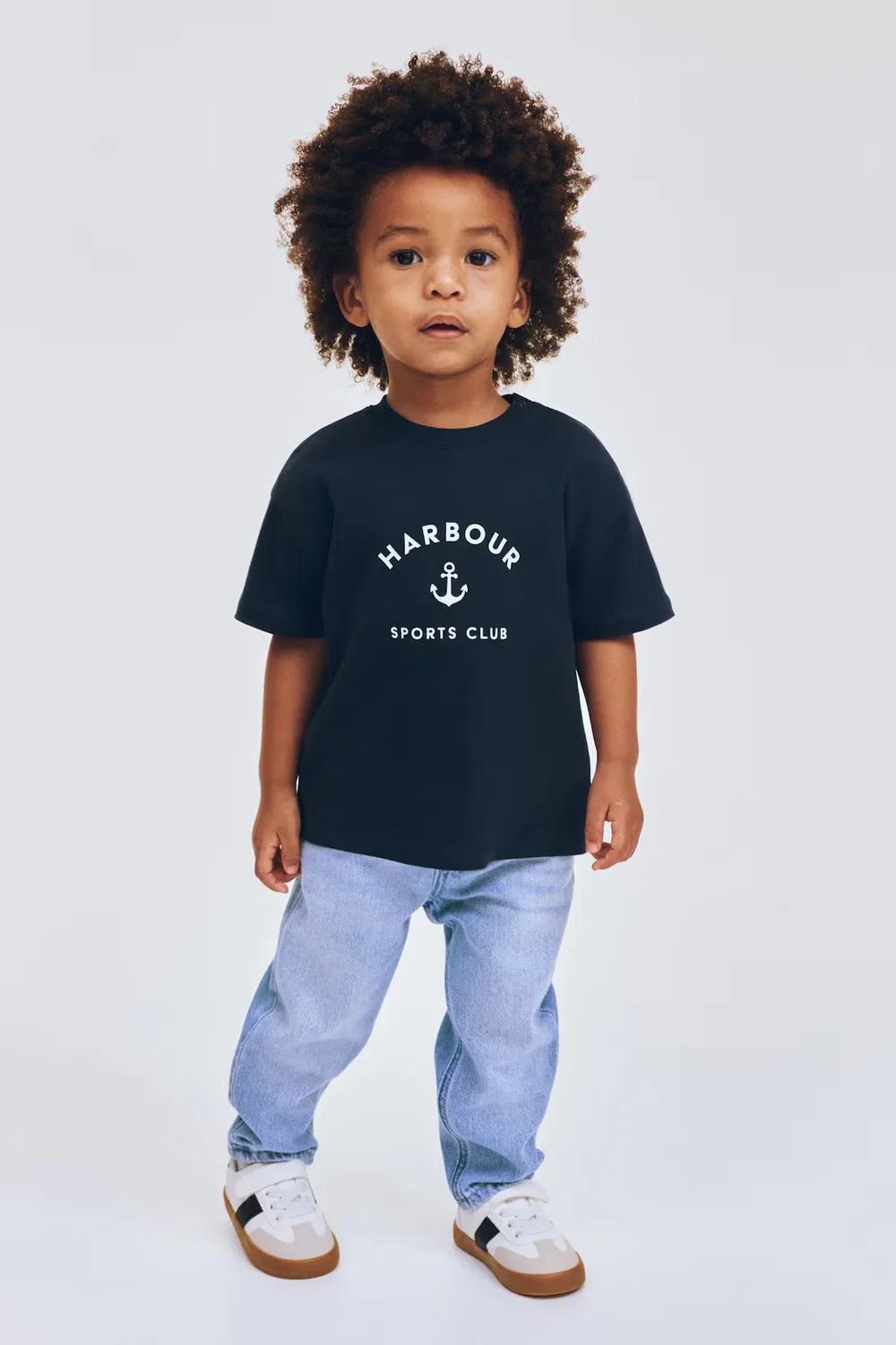 Хлопковая футболка с принтом H&M, Marineblau/Harbour — фото 4