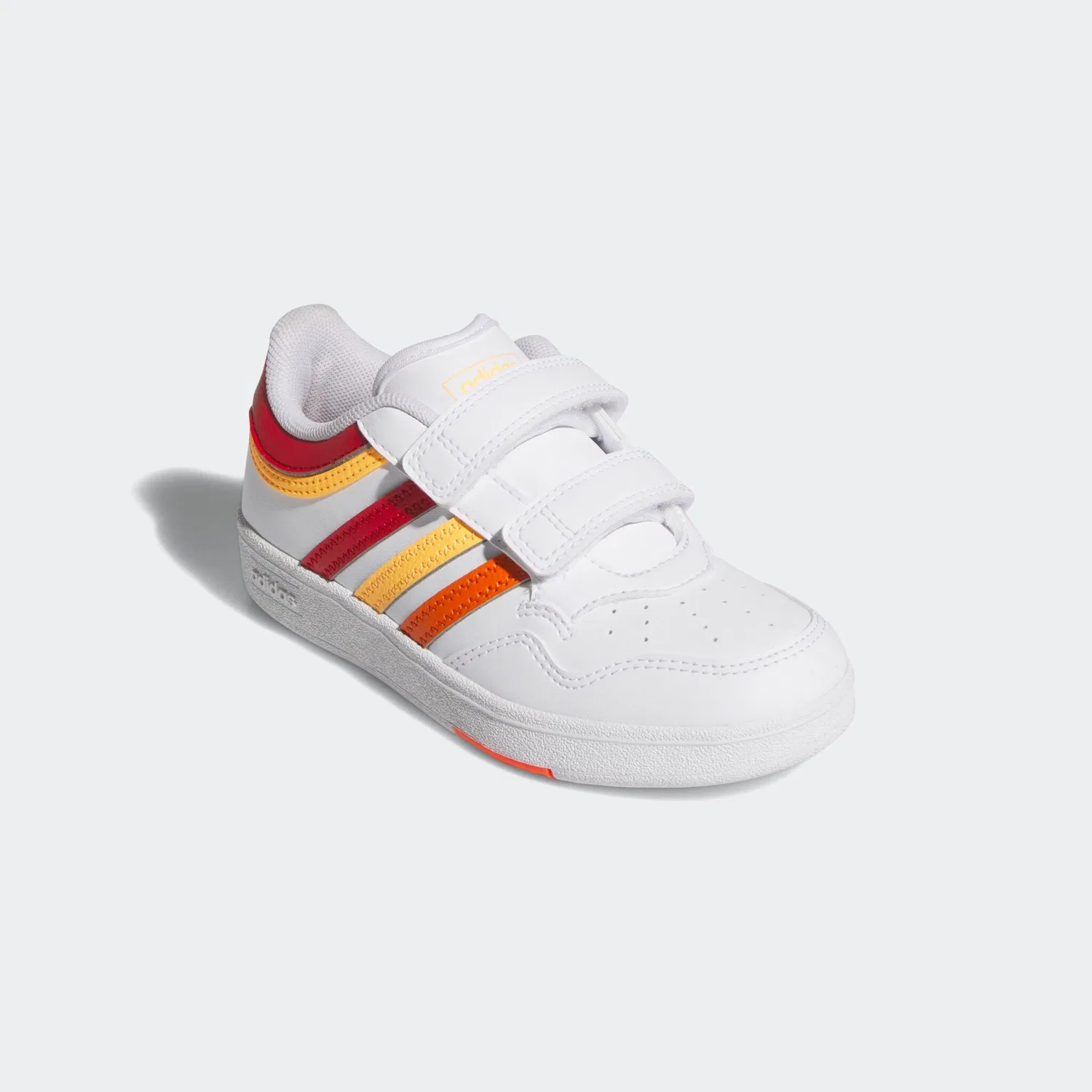 Детские кеды с липучками Hoops 4.0 Adidas, Cloud White/Better Scarlet/Flash Orange
