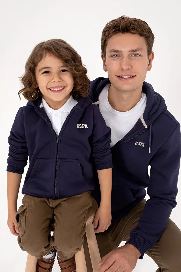 Детский кардиган для мальчиков на молнии с капюшоном U.S. Polo Assn., Plum — фото 3