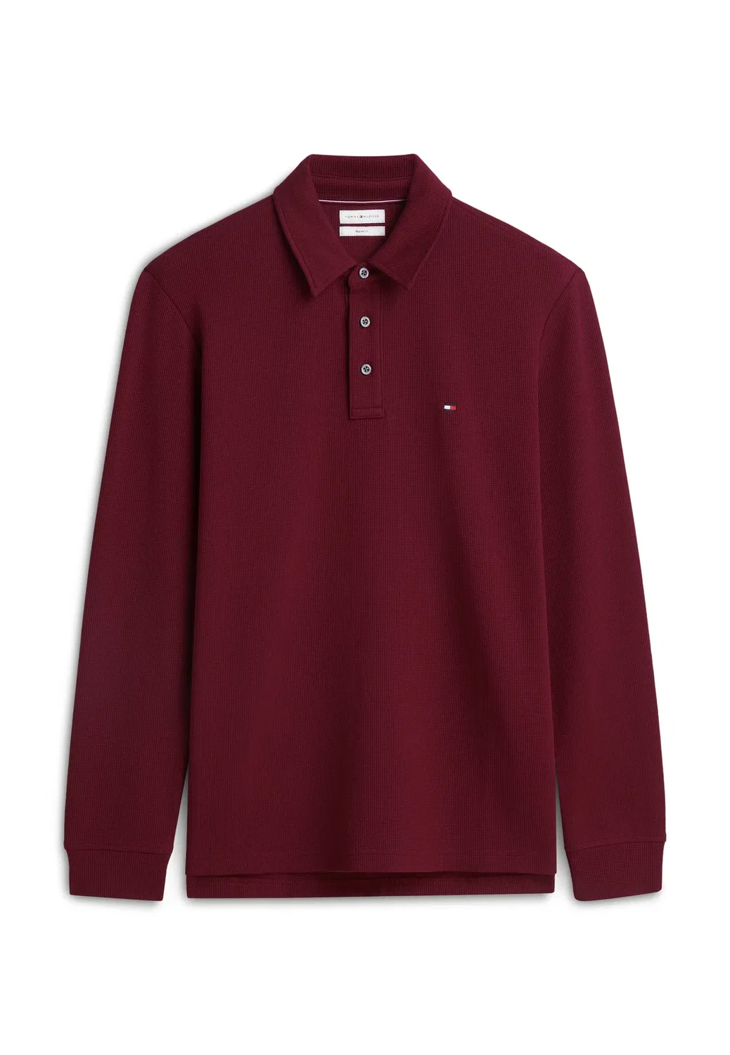 Рубашка-Поло с вафельным рисунком, с длинными рукавами Tommy Hilfiger, Burgundy — фото 4