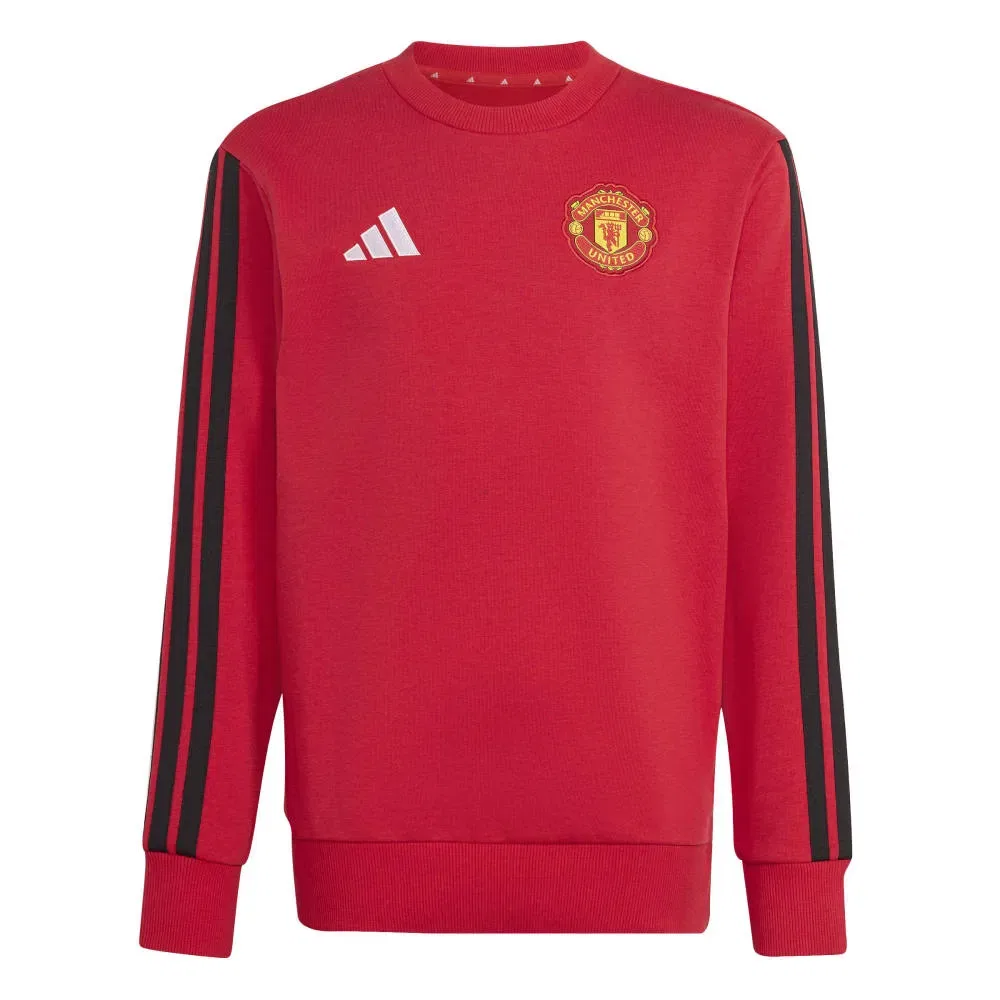 Детский свитшот для девочек с принтом Manchester United Crew Adidas, Red — фото 3