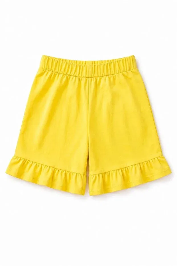 Детские шорты для девочек хлопковые комплект Perendi, Lila-Yellow — фото 2