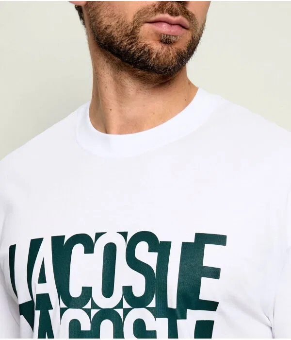 Футболка мужская Lacoste хлопок Regular Fit, белый — фото 4