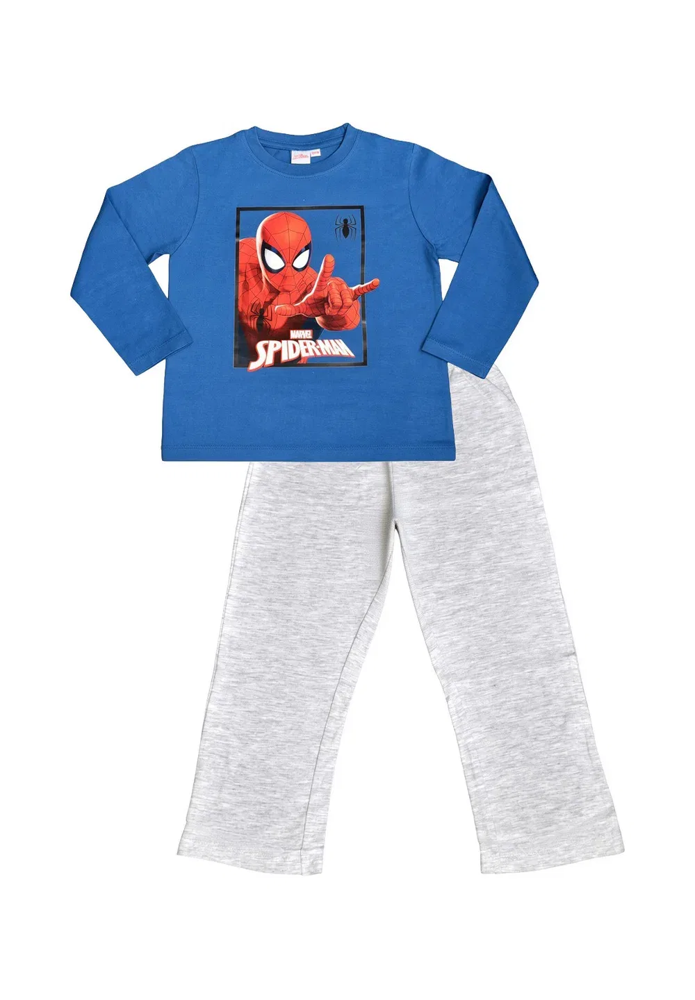 Пижамный комплект Marvel, топ с длинными рукавами и штаны - пижамный комплект Spiderman, Blau Grau — фото 4