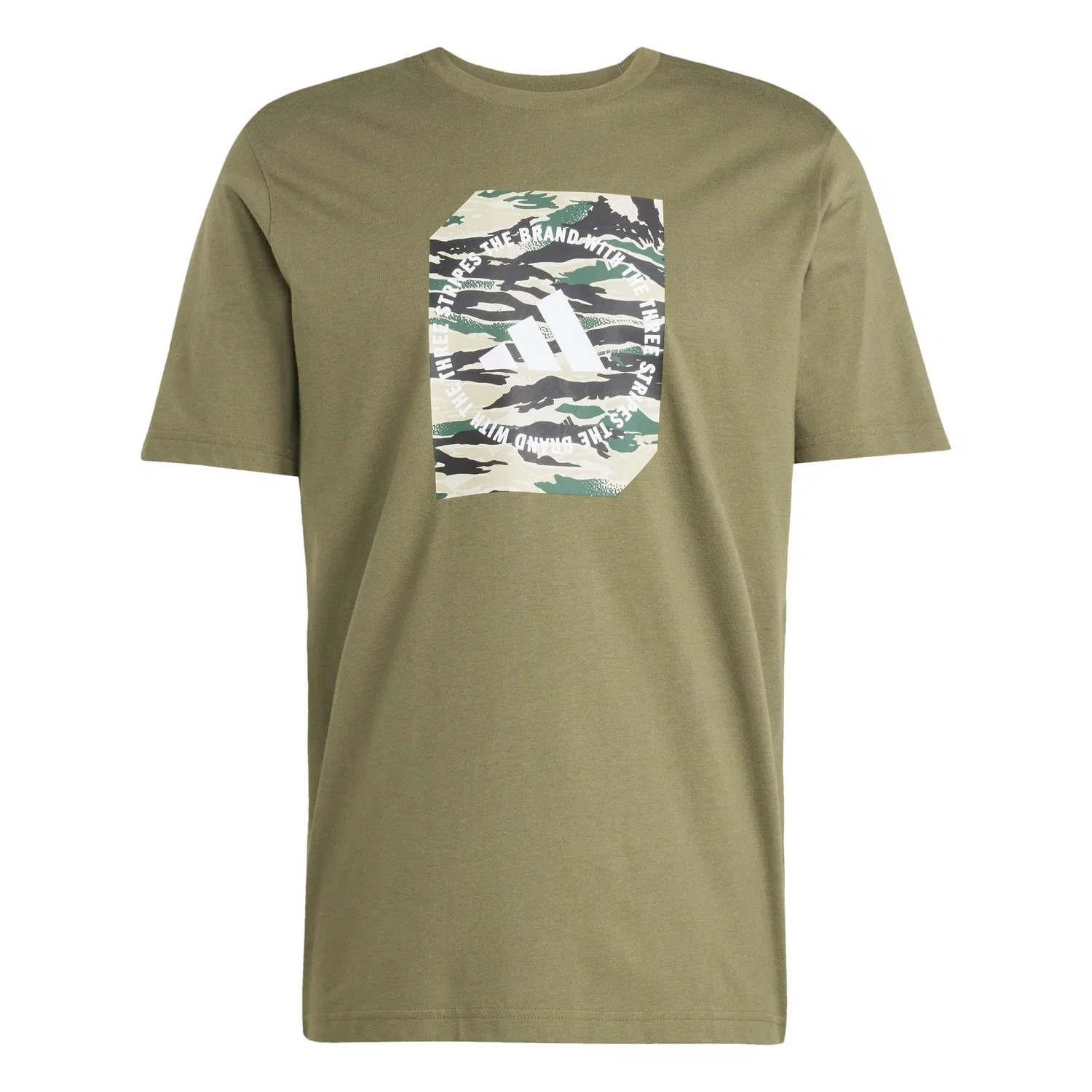 Мужская футболка с принтом Camo Shape Graphic adidas, Strata Olives