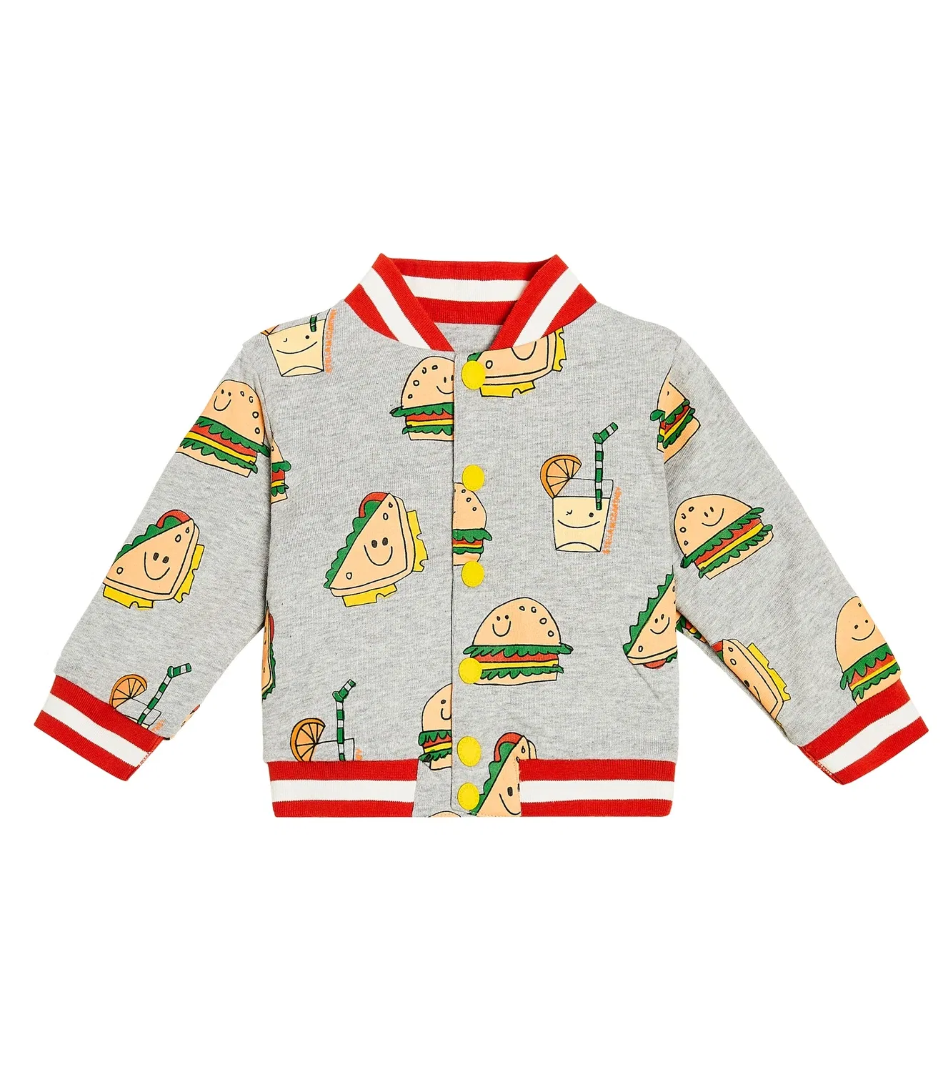 Кардиган хлопковый с принтом Stella Mccartney Kids, серый — фото 4