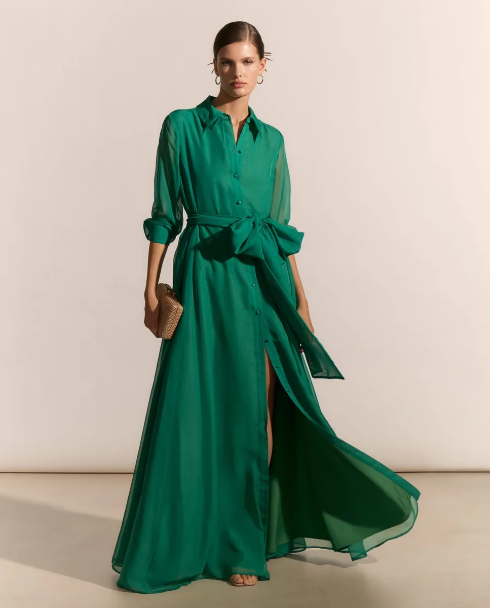 

Длинное струящееся платье Woman Fiesta El Corte Inglés, зеленый