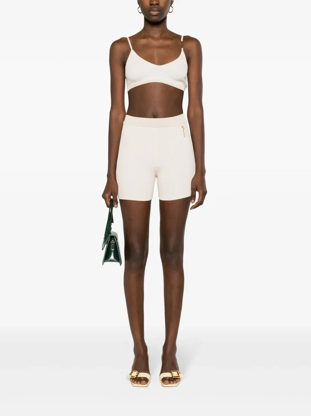 Топ-бралетт Pralu с логотипом Jacquemus, бежевый — фото 2