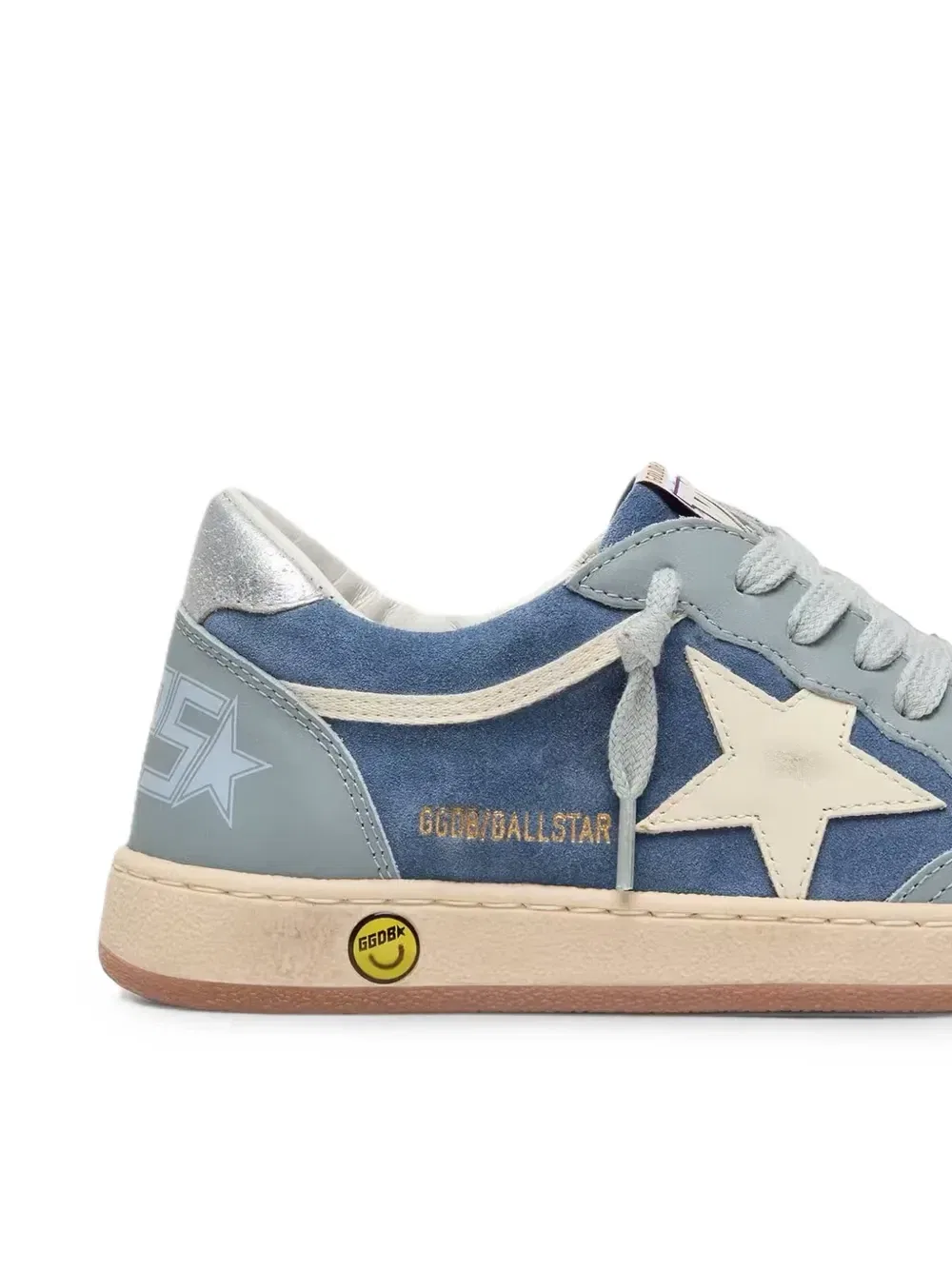 Кроссовки Young Ball Star с замшевыми вставками и нашивками в виде звезды Golden Goose Kids, синий — фото 4