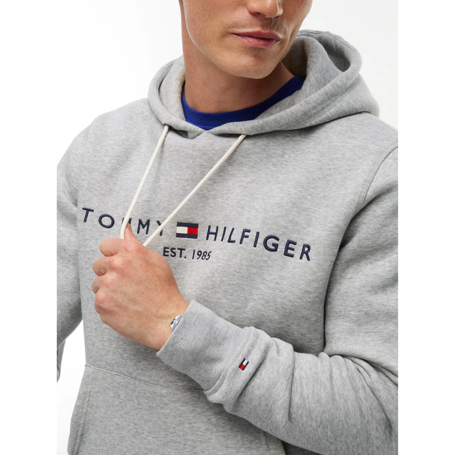 Мужской худи с логотипом Tommy Hilfiger, Cloud Htr — фото 2