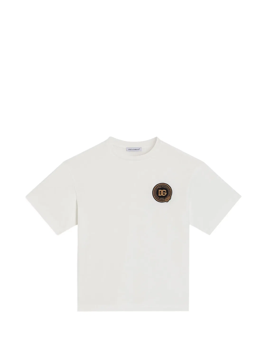 Футболка из джерси с нашивкой Dolce & Gabbana Kids, нейтральные цвета