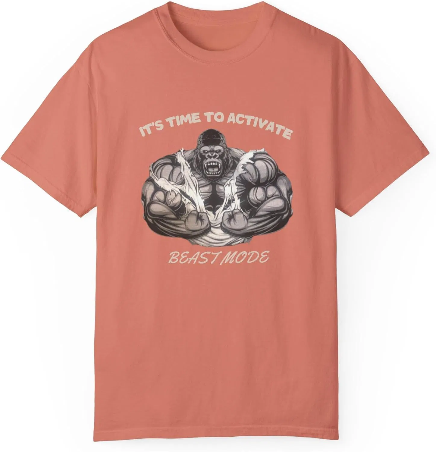Футболка с принтом Beast Mode Activated Comfort Colors, Terracotta