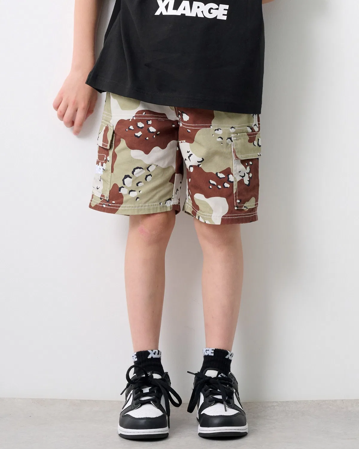 Детские карго-шорты с принтом хаки XLARGE KIDS, Khaki