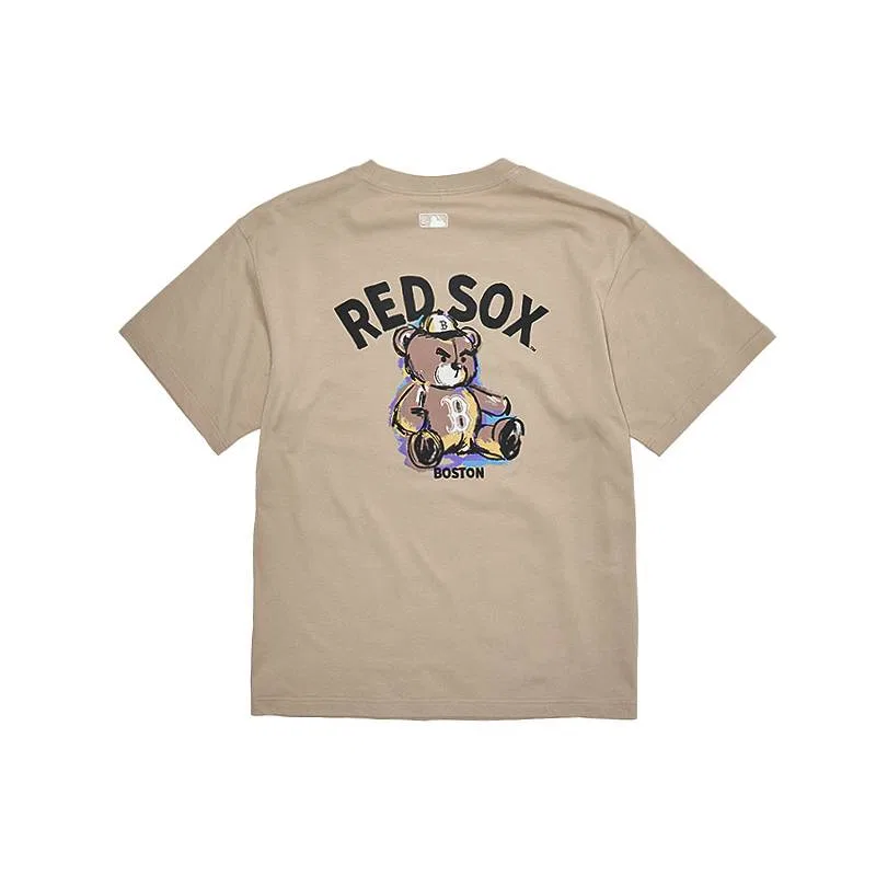 Детская футболка свободного кроя с принтом Boston Red Sox SS26 Unisex MLB, Beige Yellow — фото 3