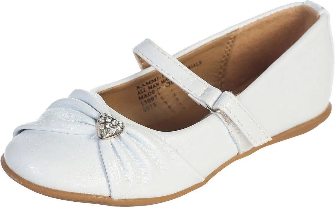 Детские балетки для девочек с принтом Ivory Pearl or White Dempsey Marie, White