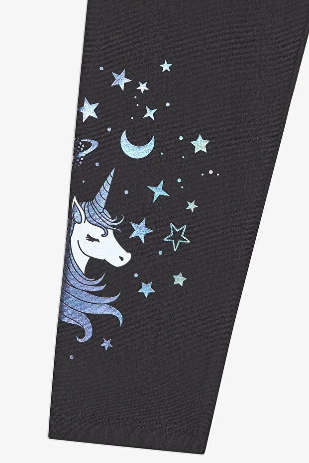 Детские леггинсы для девочек однотонные Unique Unicorn Penti, Black — фото 2