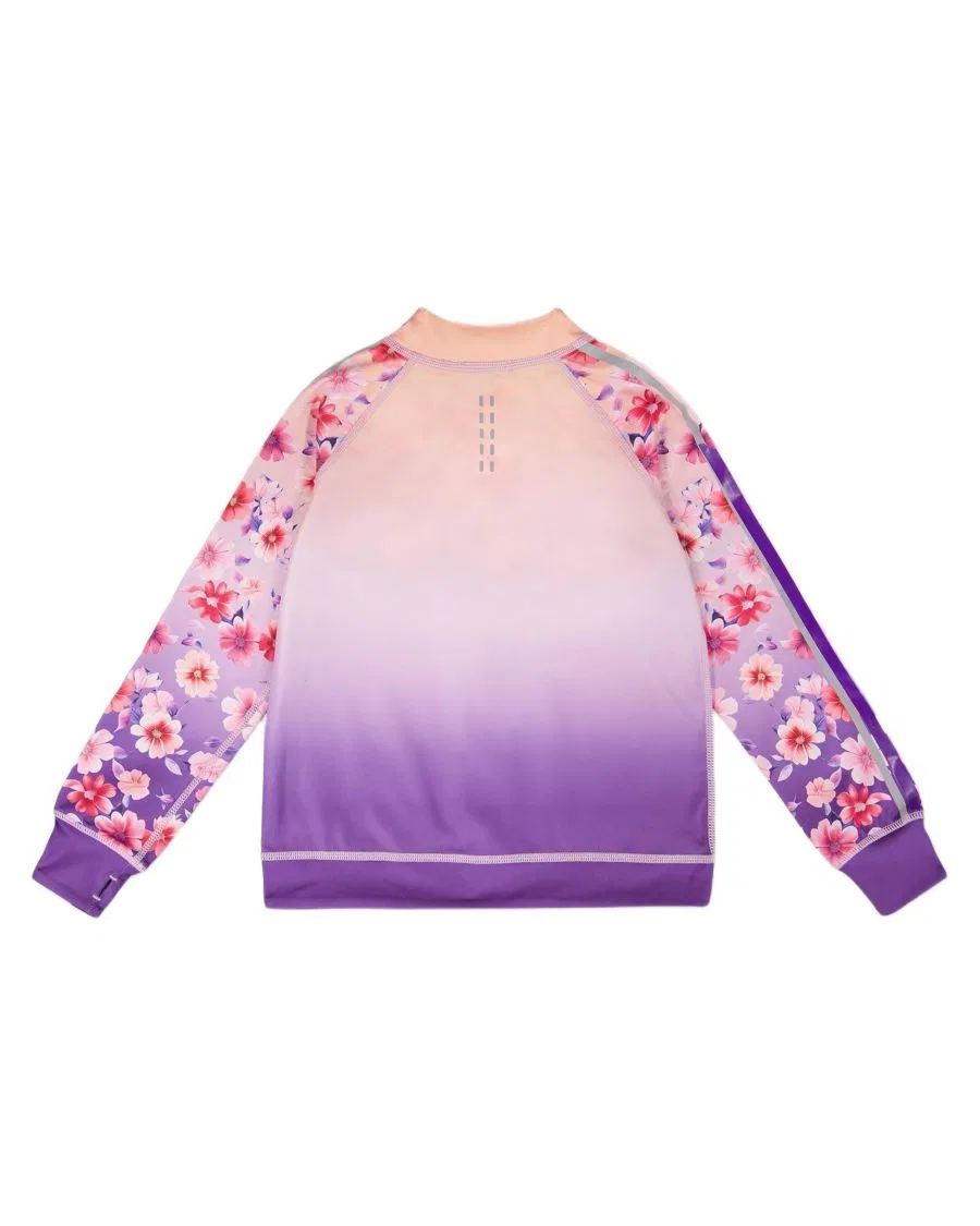 Детский спортивный кардиган на молнии Deux par Deux, Pink To Mauve Gradient — фото 2