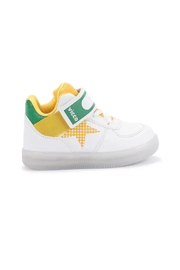 Детские ботинки для девочек с подсветкой Vicco, White — фото 4