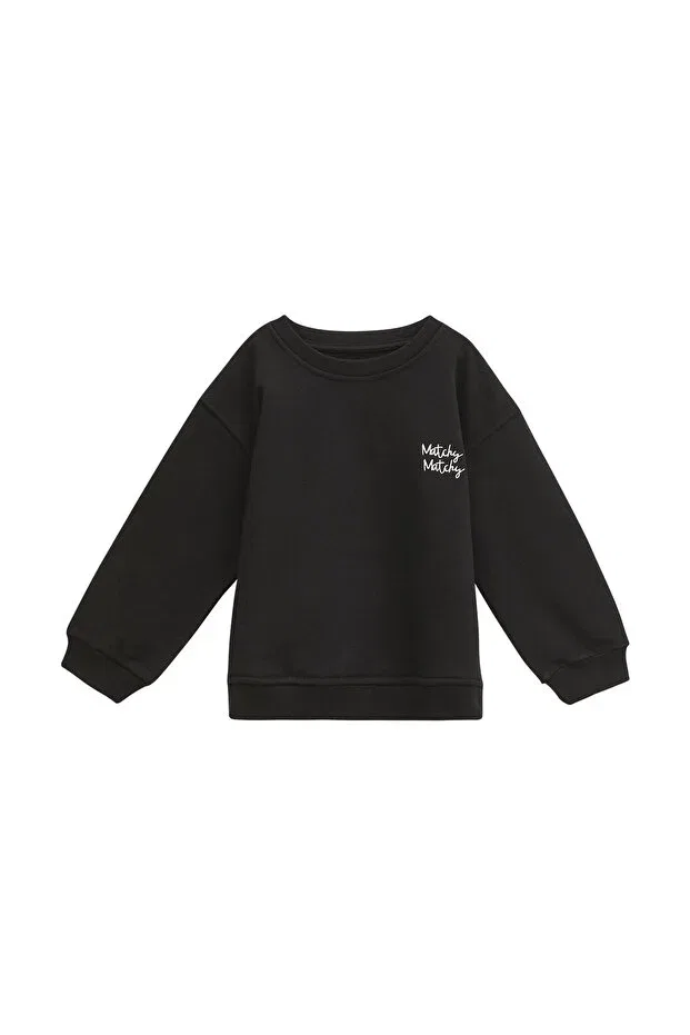 Детские свитшот для девочек с длинным рукавом Matchy Matchy, Black