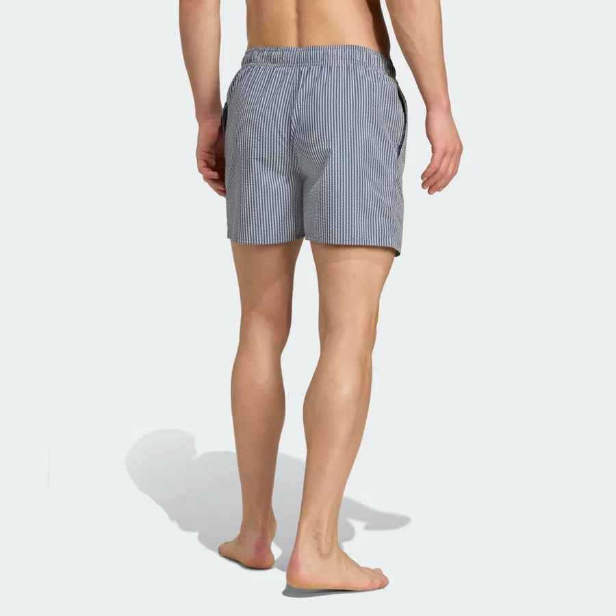 Плавательные шорты с принтом в полоску Sportswear JX2674 Seersucker Stripy Swim Shorts 5-Inch adidas, Белый — фото 2