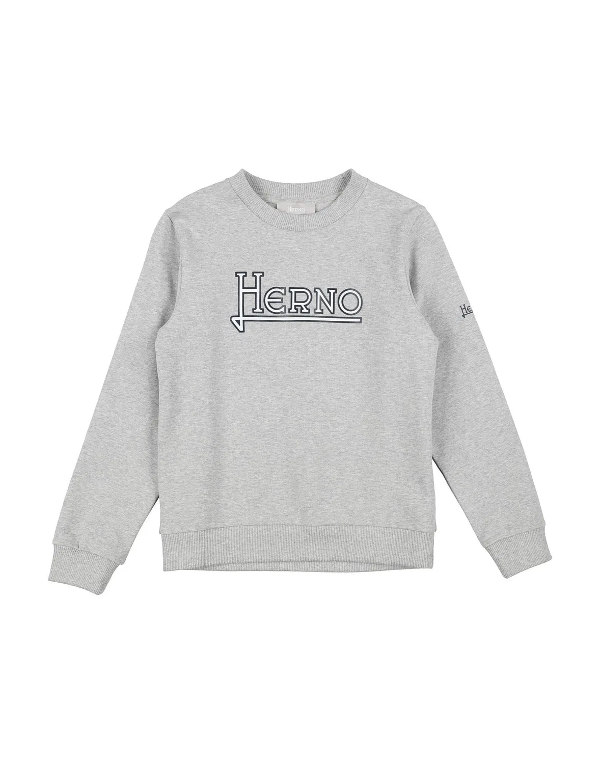 Детское худи для мальчиков с принтом Herno, серый