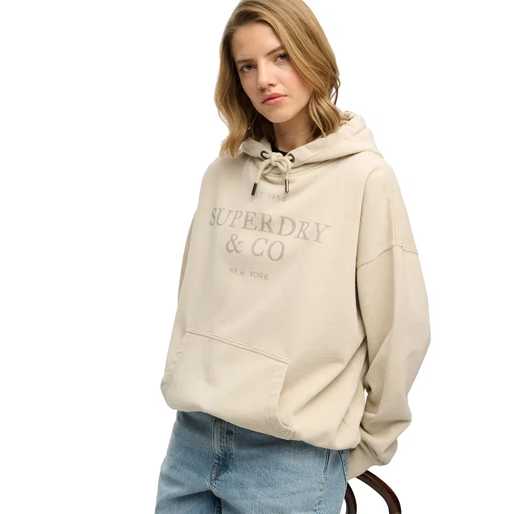 Худи Superdry Luxe Casual Relaxed, бежевый — фото 4