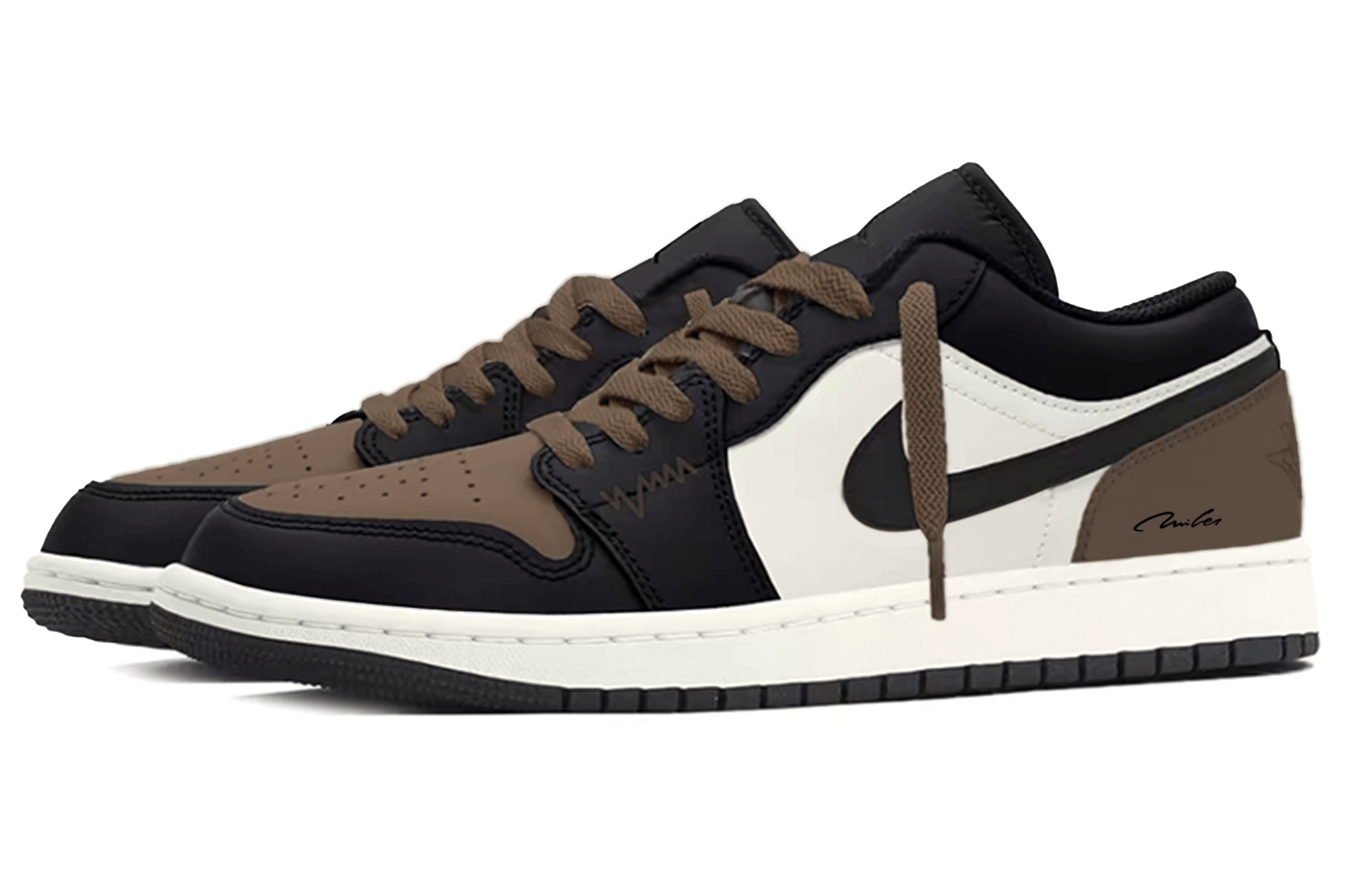 Jordan Кроссовки Air 1 Low top Vintage Unisex Black White Brown — фото 4