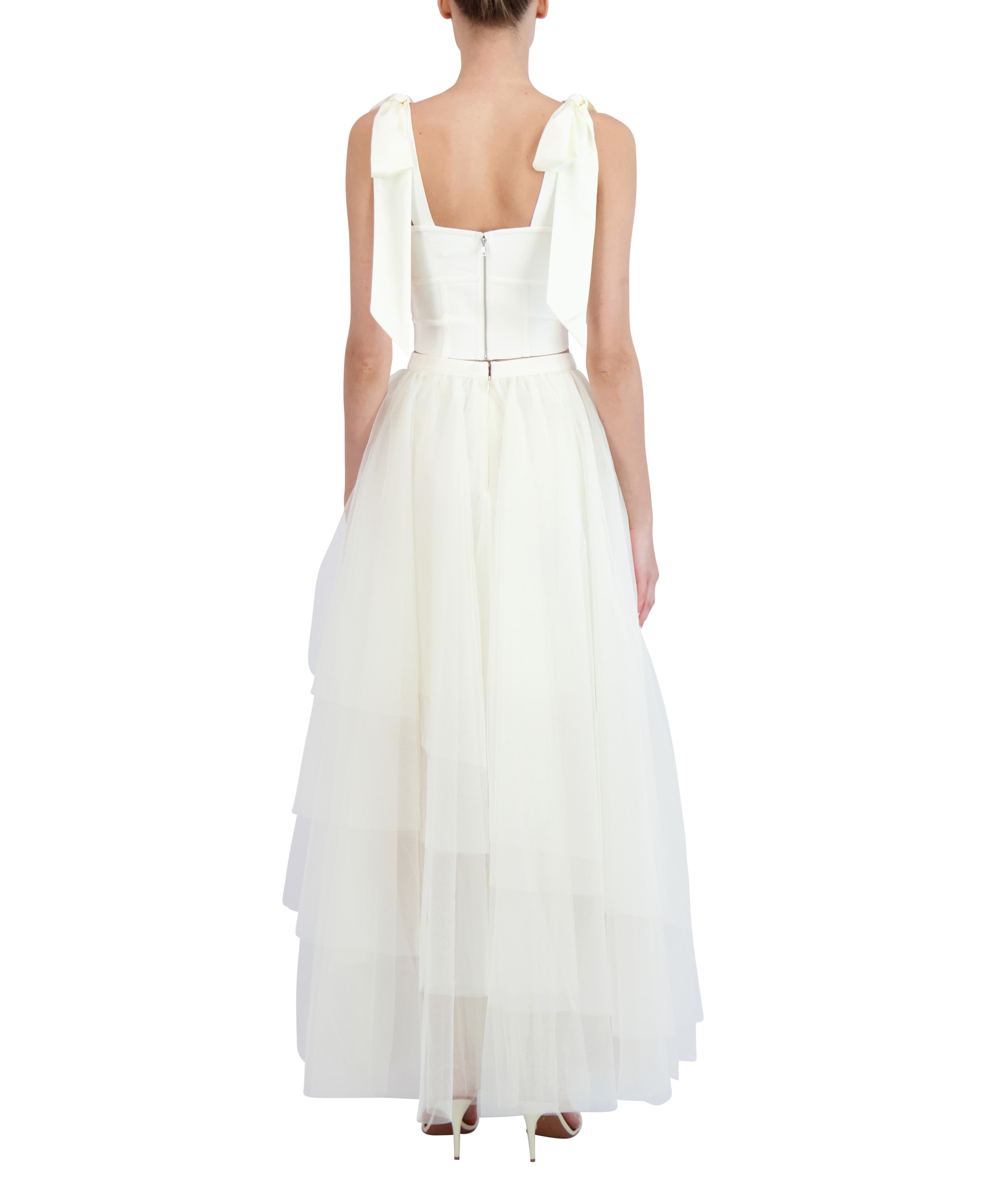 

ЮБКА ИЗ МНОГОСЛОЙНОГО ТЮЛЯ BCBGMAXAZRIA, цвет gardenia