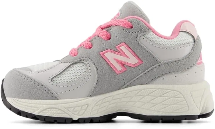 Детские кроссовки для мальчиков 2002 New Balance, Raincloud/Signal Pink — фото 2