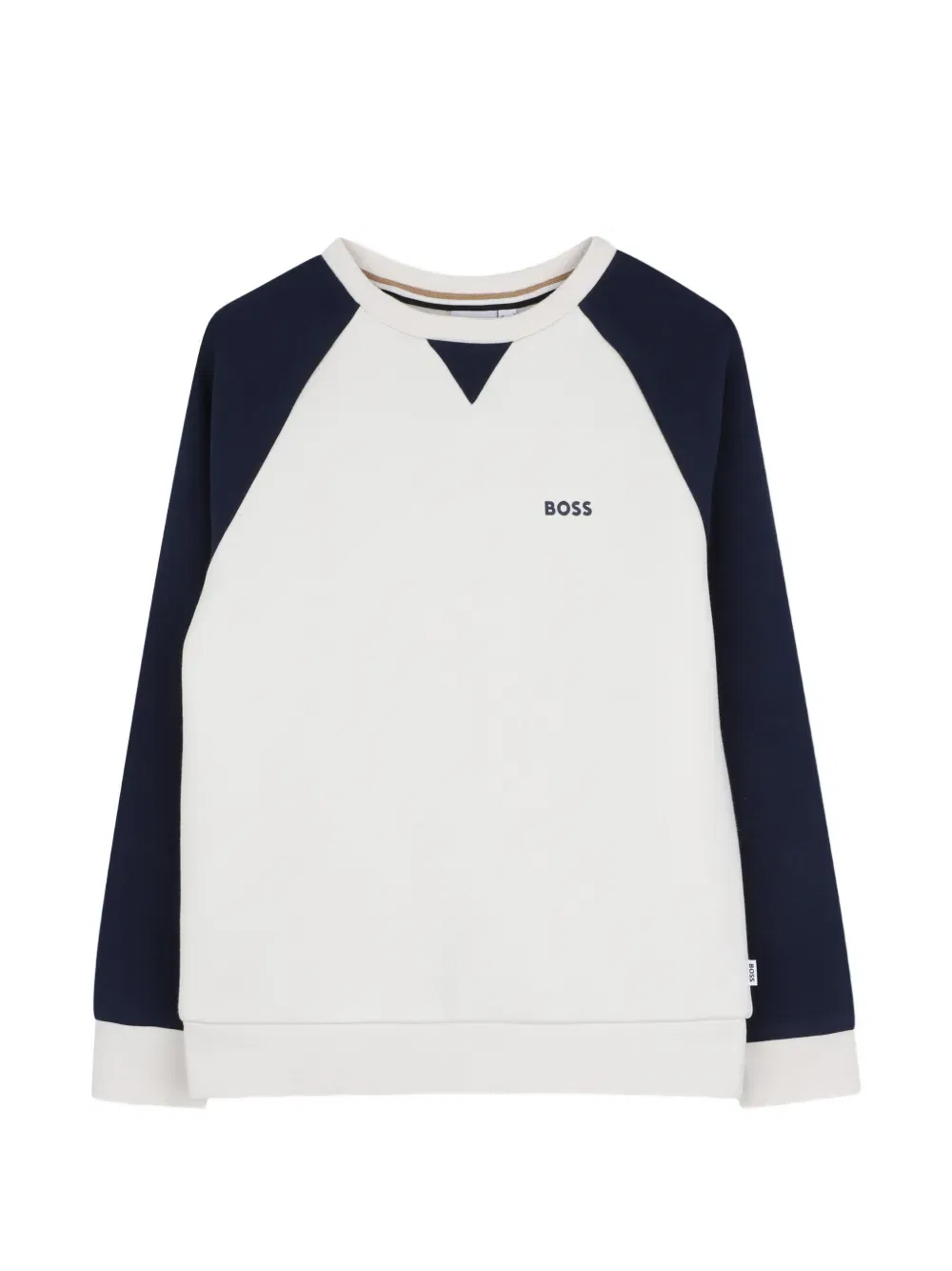Свитшот с логотипом BOSS Kidswear, бежевый/синий